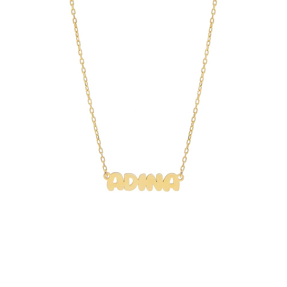 Flat Bubble Name Necklace