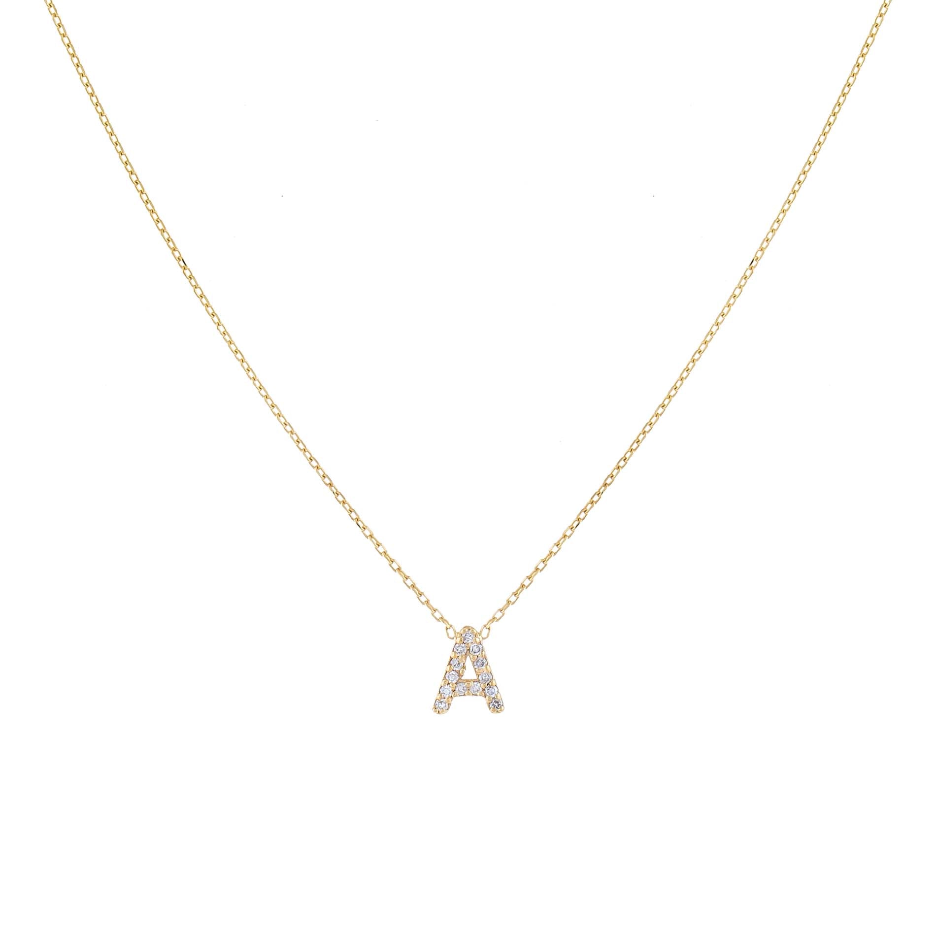 Diamond Initial Necklace 14K