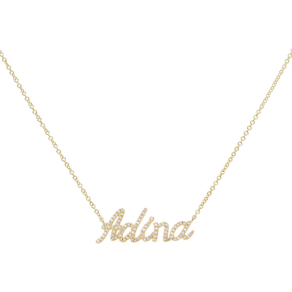 Diamond Script Name Necklace 14K