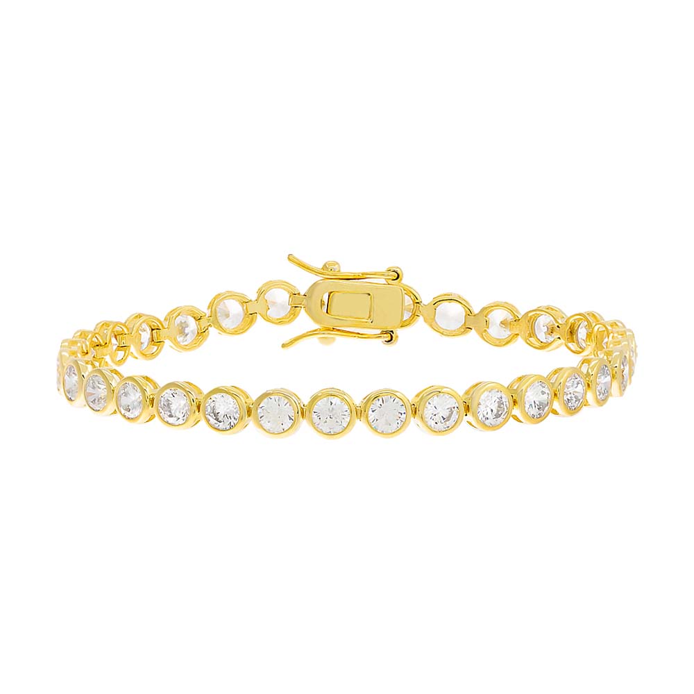 Round Bezel-Set Tennis Bracelet