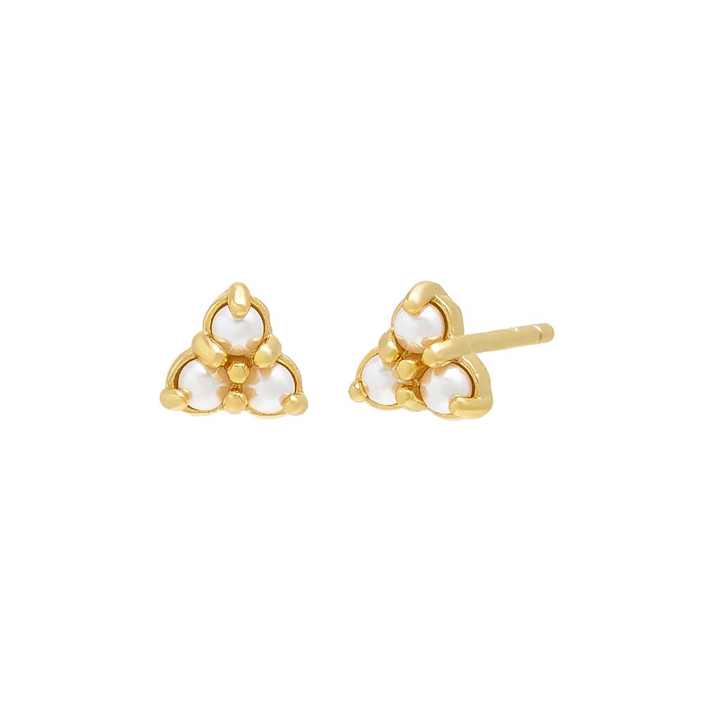 Pearl Trio Cluster Stud Earring