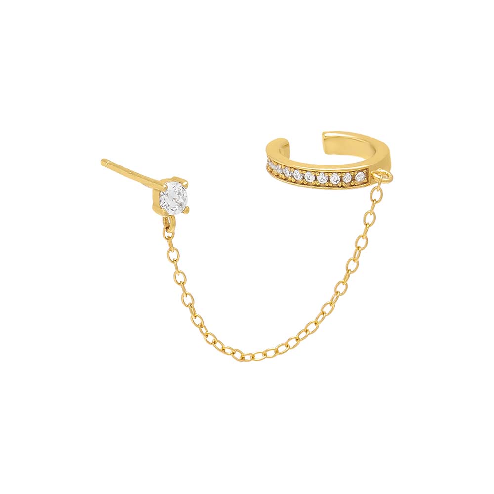 CZ Chain Stud Ear Cuff