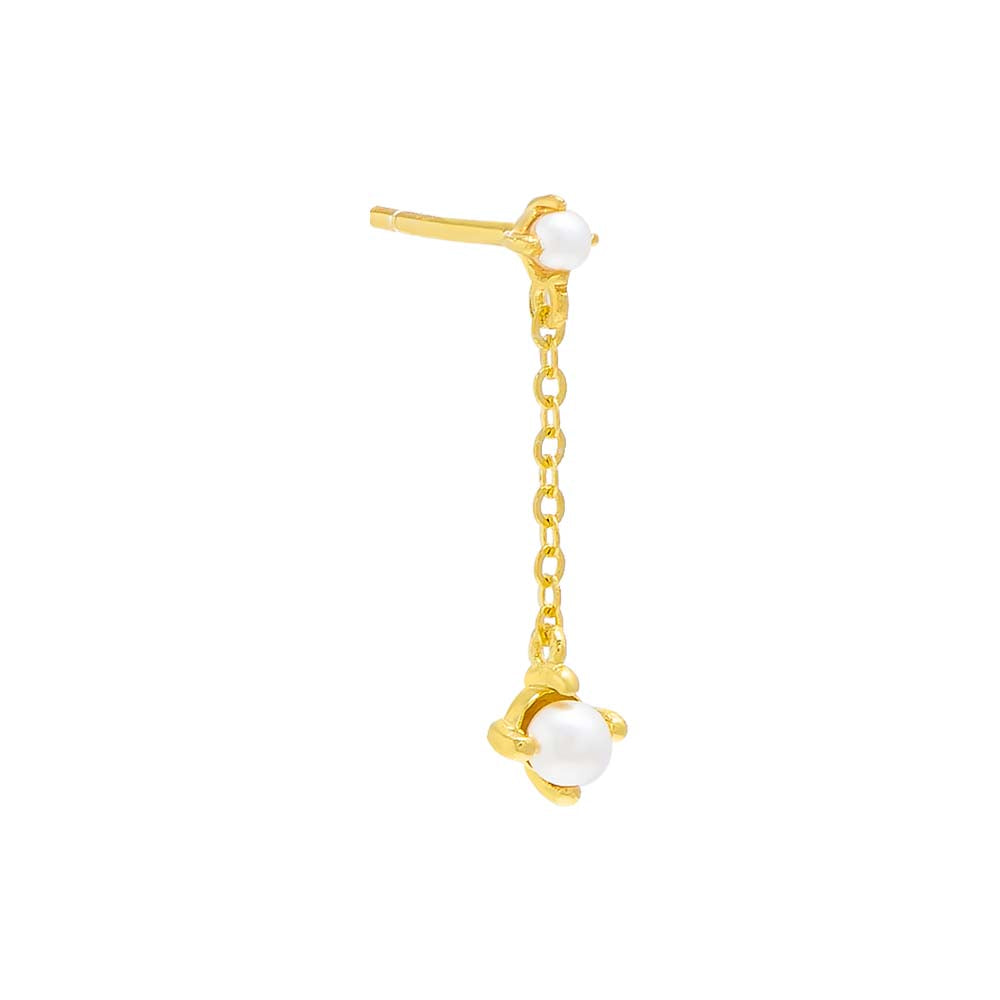 Pearl Chain Drop Stud Earring