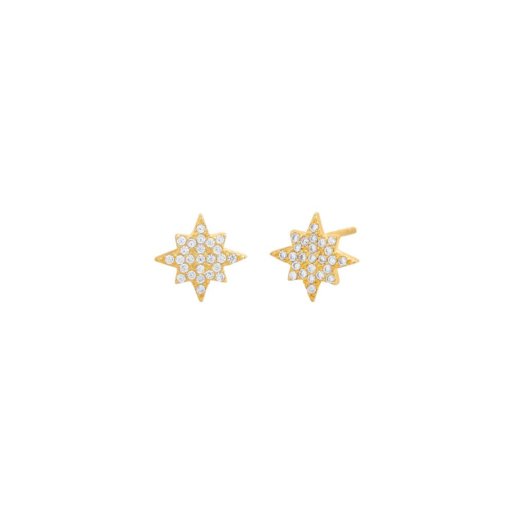 Mini Pave Starburst Stud Earring