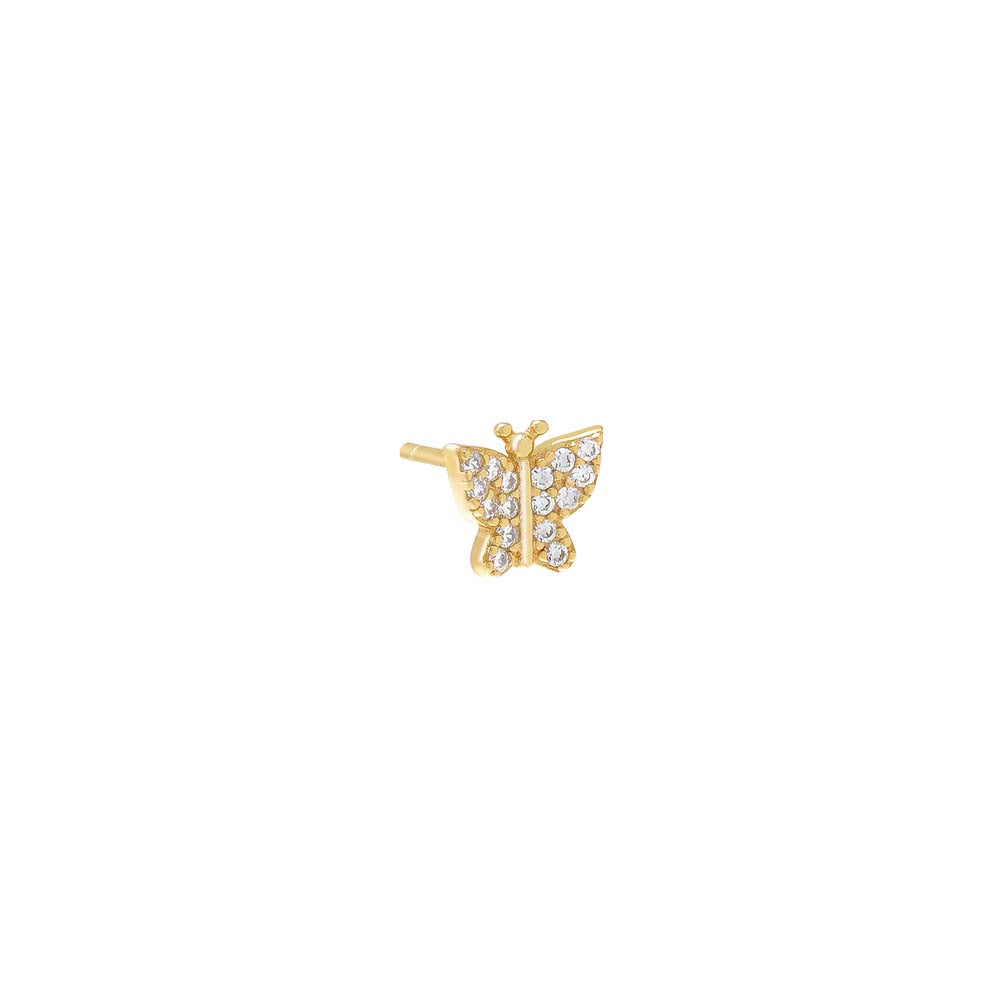 Mini Pave Butterfly Stud Earring