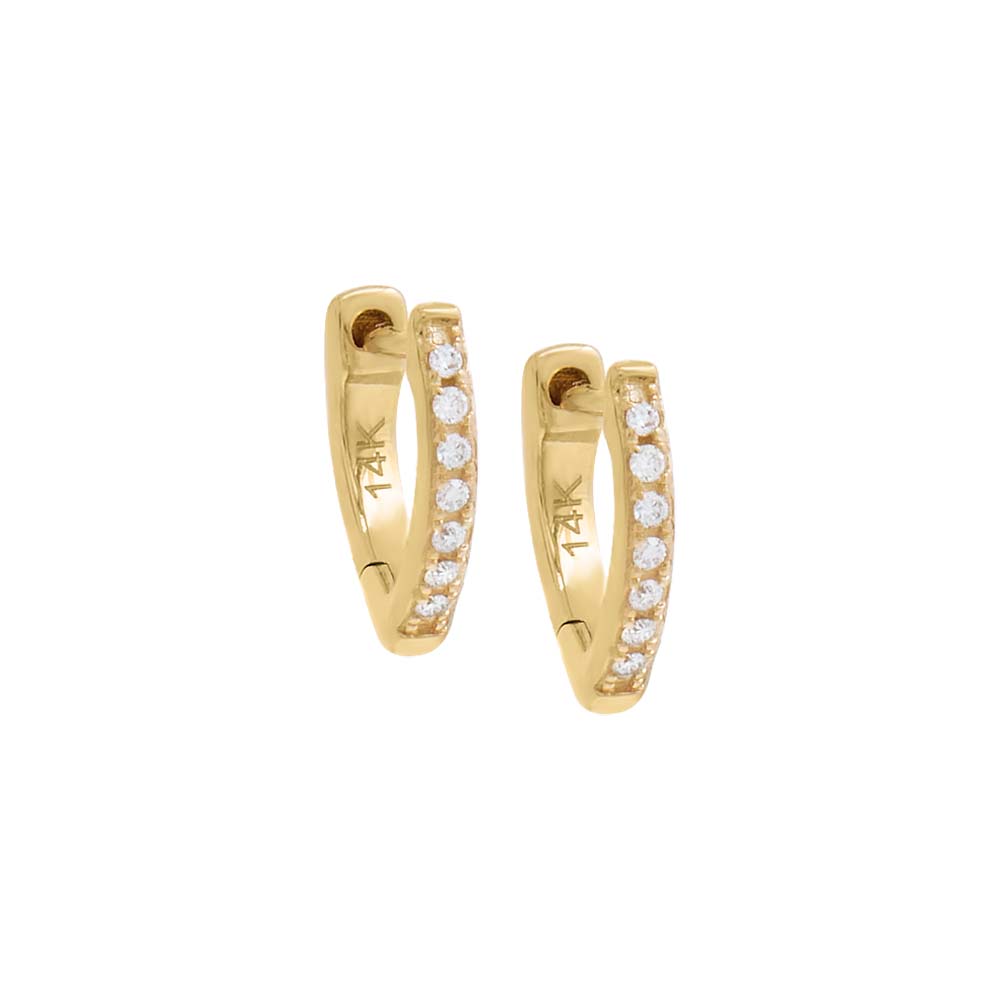 Diamond Pave Claw Huggie Earring 14K