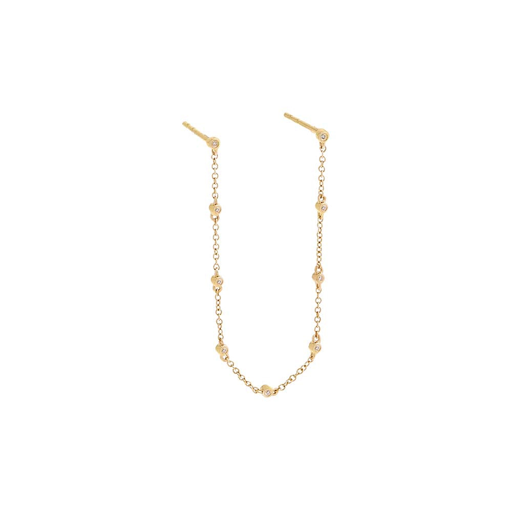 Diamond By The Yard Double Chain Stud Earring 14K