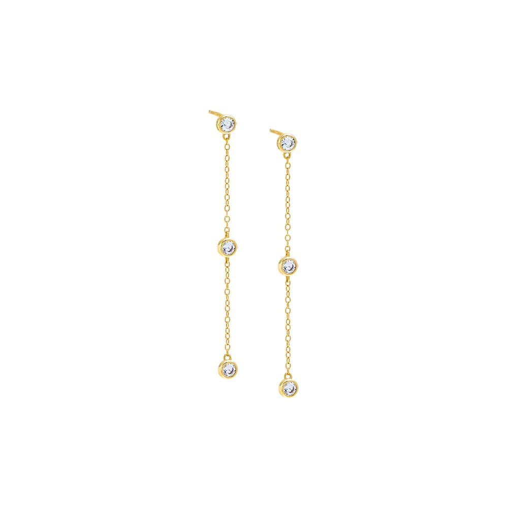 Bezel Diamond By The Yard Drop Stud Earring