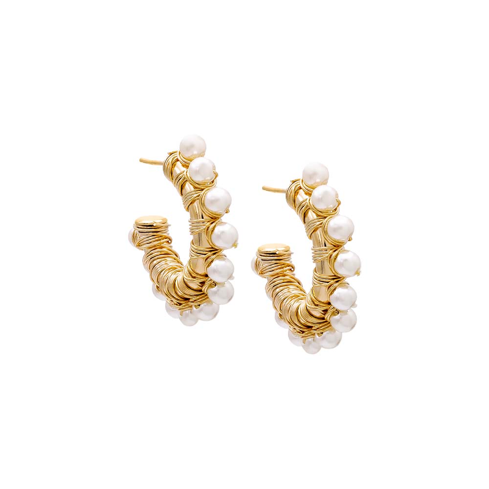 Multi Pearl Hoop Earring