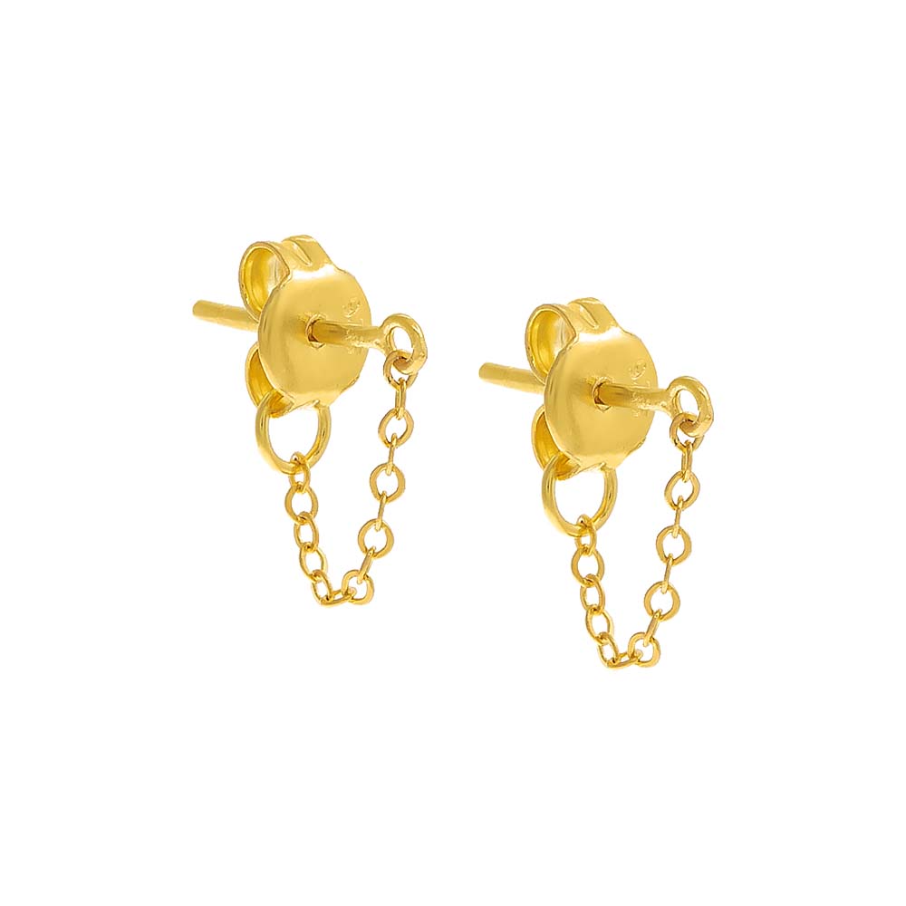 Dainty Chain Front Back Stud Earring