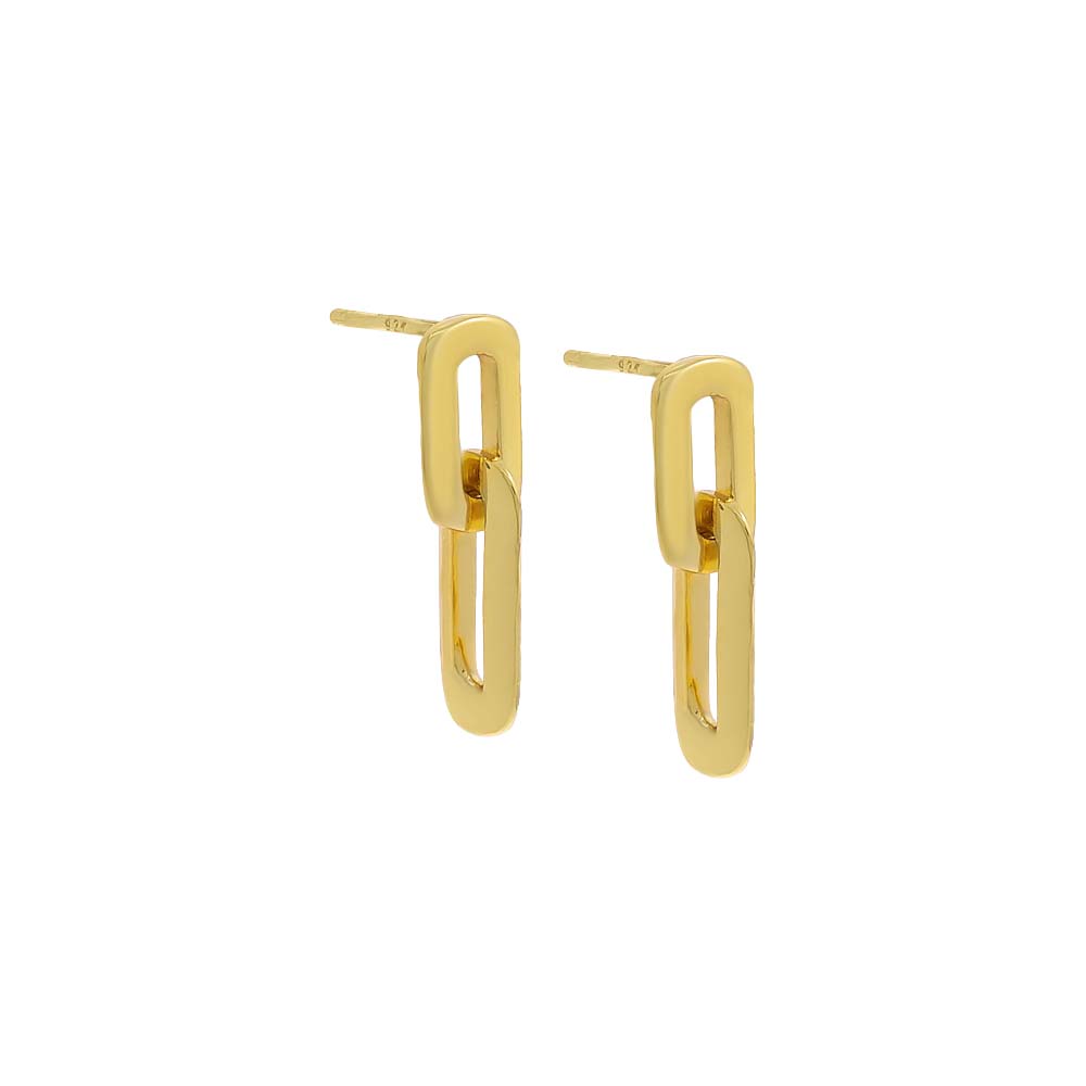 Double Paperclip Drop Stud Earring