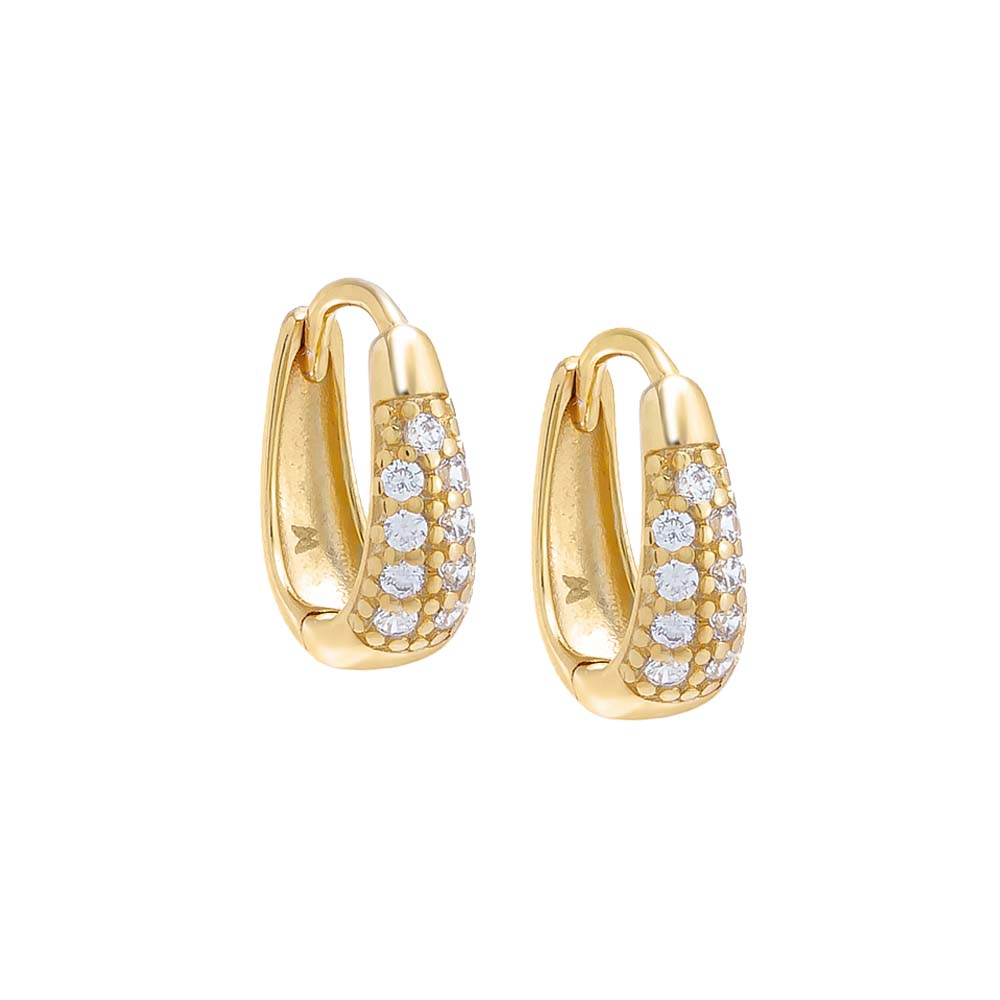 Pave Graduated Chunky Hoop Earring