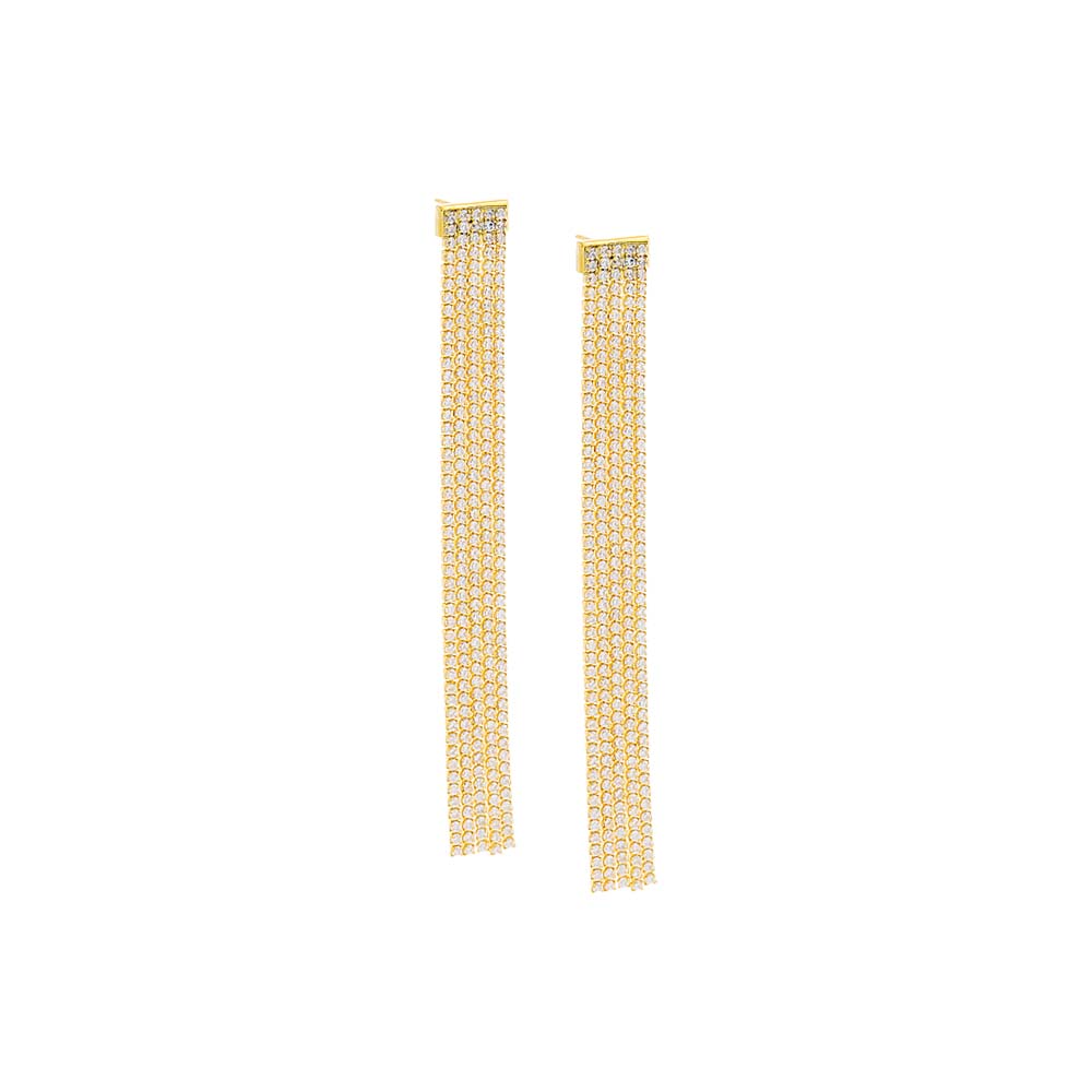 Five Row Tennis Drop Stud Earring