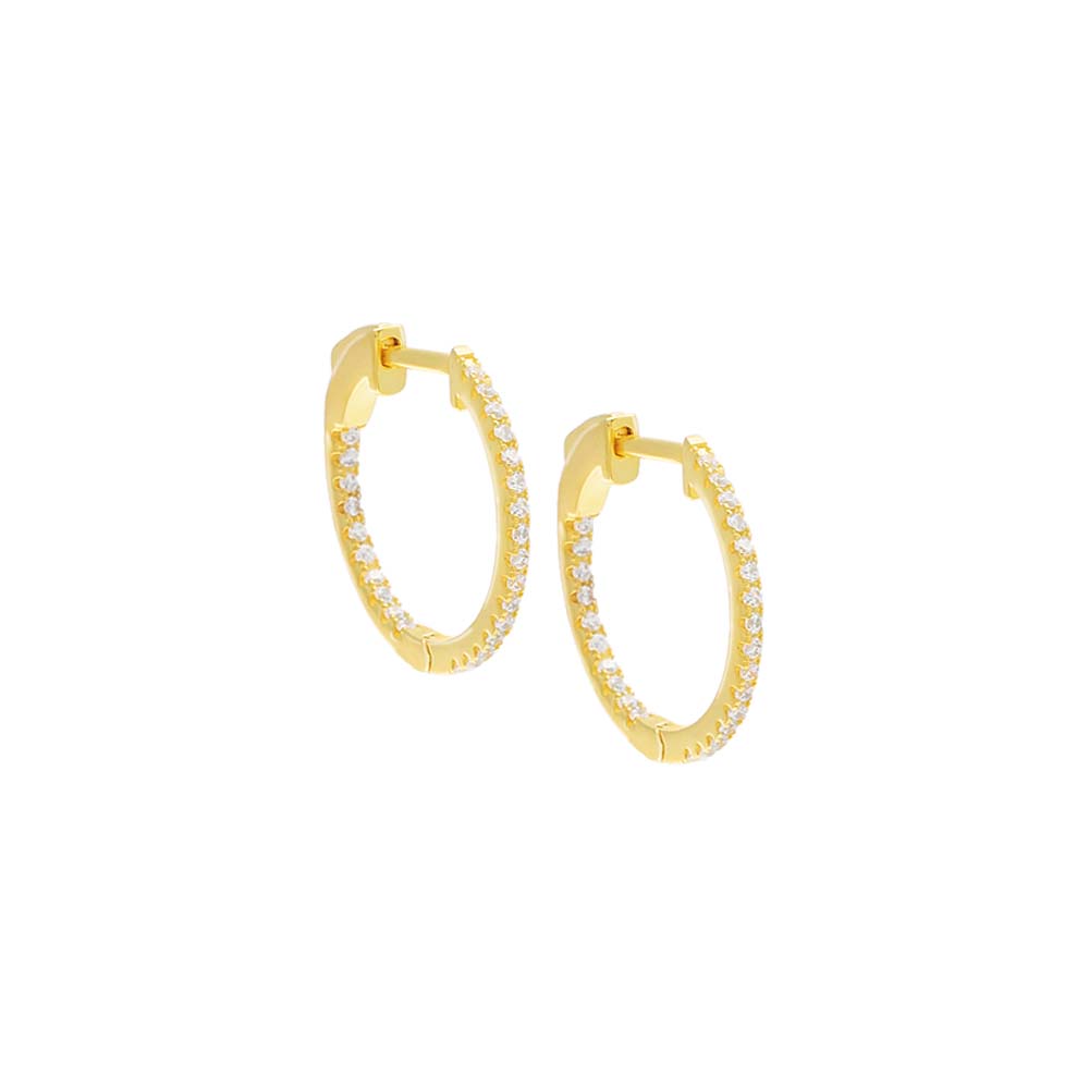 Pave Round Hoop Earring