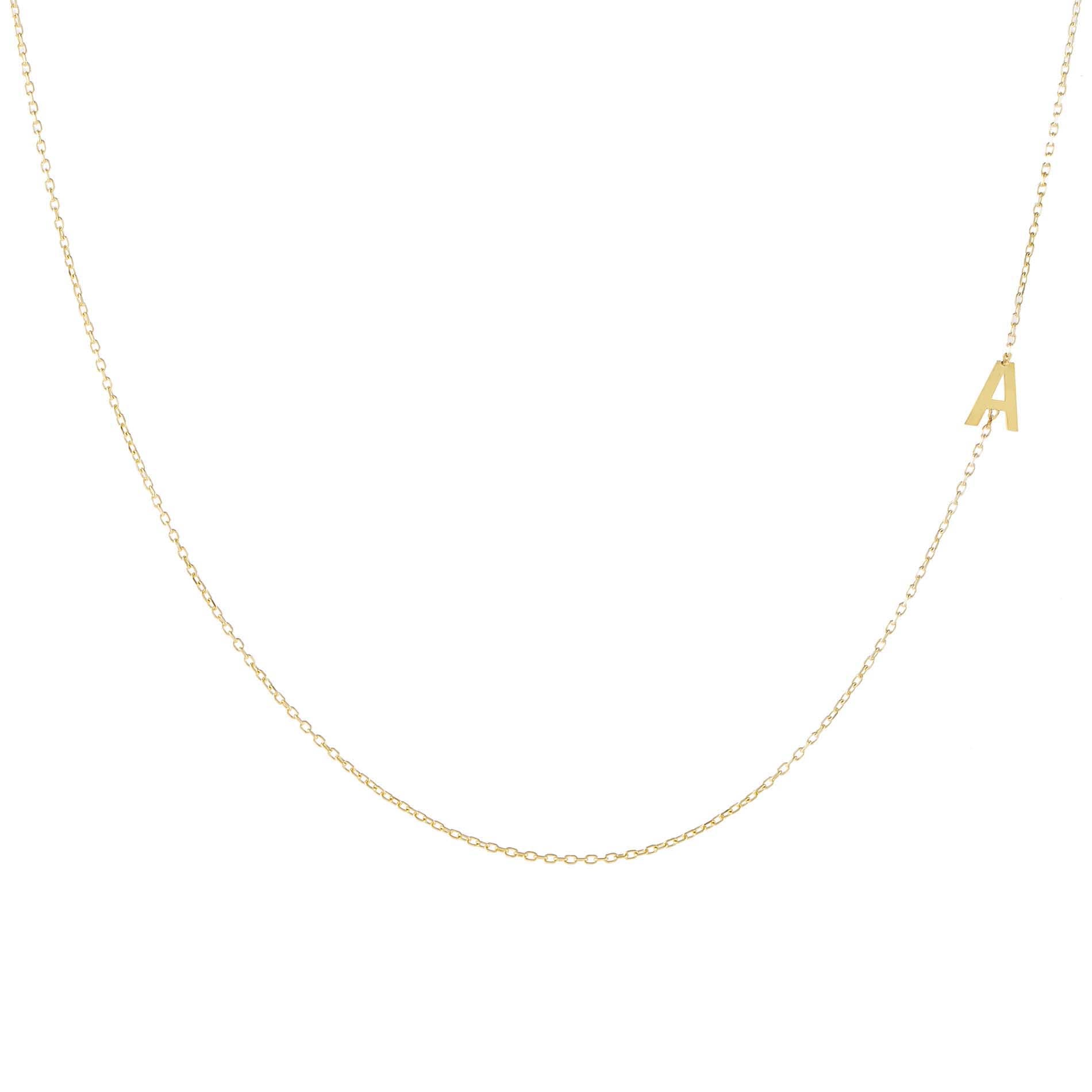 Solid Sideways Initial Necklace