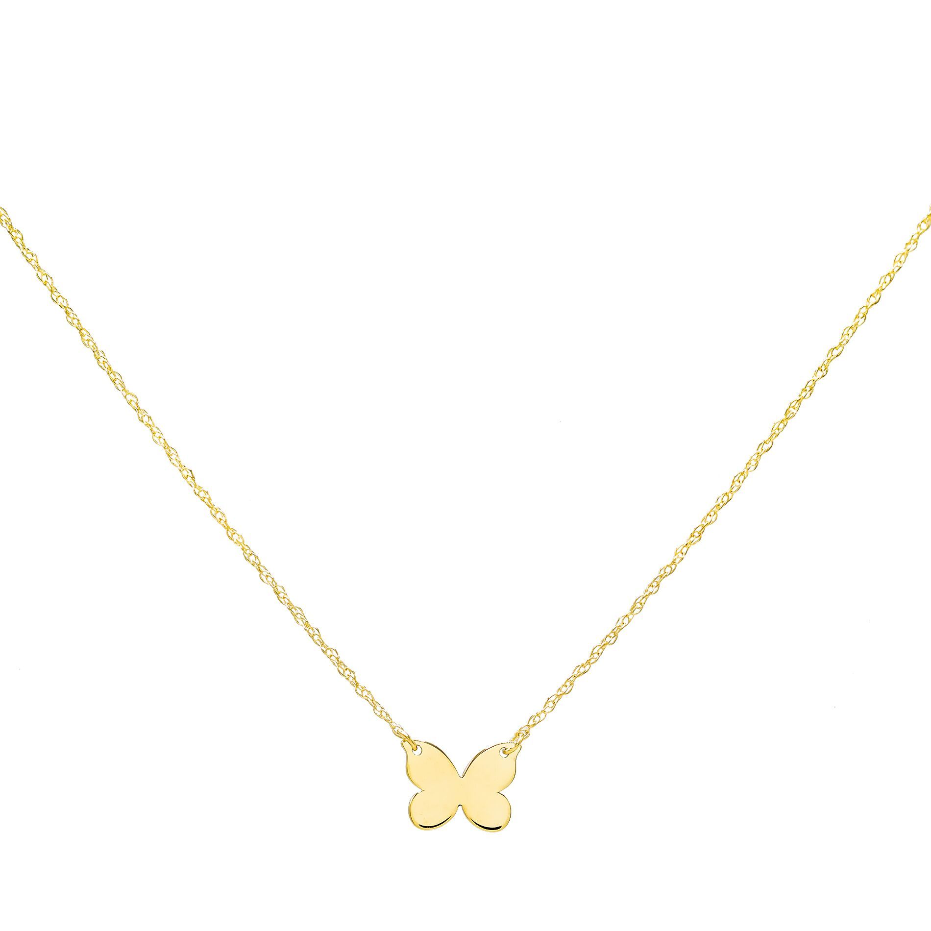 Butterfly Pendant Necklace 14K