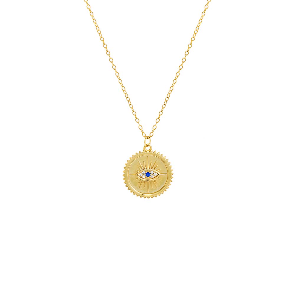 Evil Eye Medallion Pendant Necklace