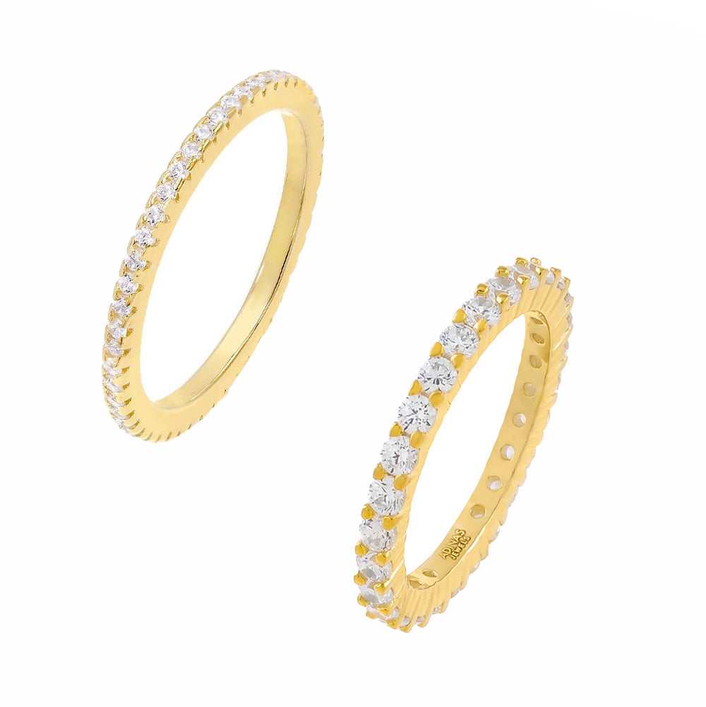 Thin CZ Eternity Band Combo Set