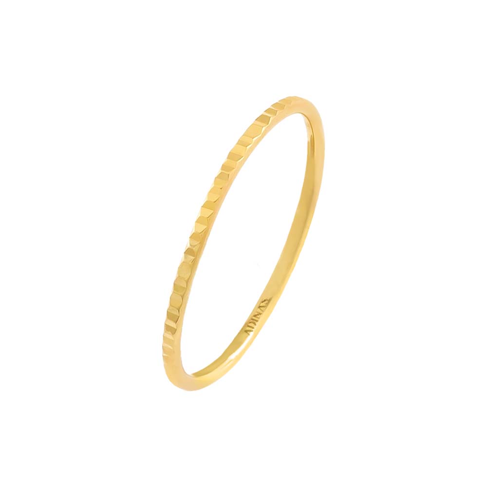 Thin Hammered Ring 14K